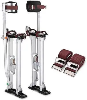 Yescom Drywall Stilts w/ 1 Pair Leg Band Straps Replacement 24"-40" Aluminum Tool Paint