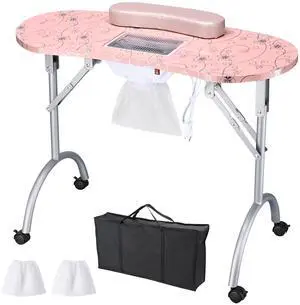 Byootique Portable Folding Manicure Nail Table Station Salon Desk Beauty Salon