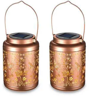 LAGarden Hummingbird Solar Lantern Outdoor Hanging Waterproof Metal Decor Light Christmas Gifts Yard Patio Porch 2Pack