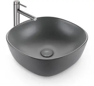 Aquaterior Bathroom Countertop Ceramic Vessel Sink Single Handle Tall Faucet Kit