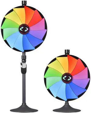 WinSpin 24" Dual Use Prize Wheel Tabletop or Floor Stand Fortune Spinning Wheel for Tradeshow Carnival Game Wheel, Pinwheel Series