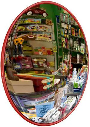 Yescom 18" Convex Safety Traffic Mirror Outdoor/ Indoor Driveway & Security Wide Angle Mirror, Dome Blind Spot Mirror for Wall, Office, Parking Garage & Room