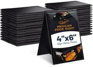 WeChef 30 Pack 4"x6" Double-Sided Menu A-Frame Holder Table Tent Restaurant Cafe