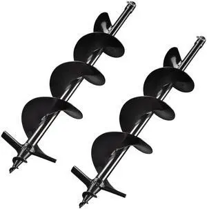 Yescom 2 packs 6" Earth Auger Drill Bit Bulb Planter Tool for Planting Flower Fence Post Gardening Project
