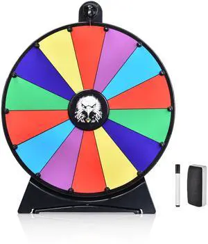WinSpin 20" Prize Wheel 14 Slots Dry Erase Spinning Wheel for Pub Party Eagle