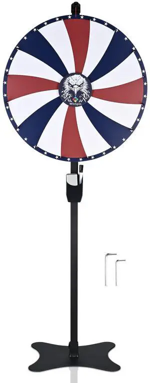 WinSpin 24" Prize Wheel 16 Slots Spinning Game Dry Erase Floor Stand Eagle Head