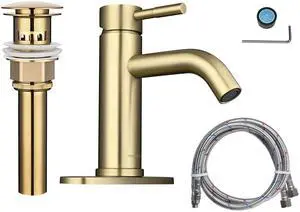 Aquaterior Single Handle Bathroom Vessel Faucet Mixer Tap with Pop-up Drain