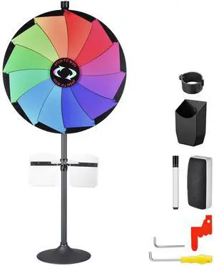 WinSpin 36" Prize Wheel Tabletop Floor Stand Spinning Wheel w/ Brochure Holders