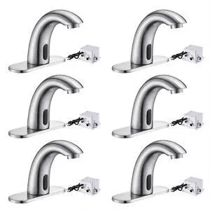 Aquaterior 5" Touchless Bathroom Sink Faucet with Cover Plate Control Box 6 Pack