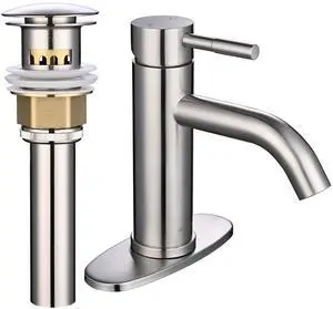 Aquaterior Single Handle Bathroom Vessel Faucet Basin Tap with Pop-up Drain