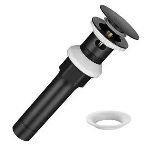 Aquaterior Bathroom Pop Up Drain with Overflow Lavatory Vessel Basin Sink Black Aquaterior Bathroom Pop Up Drain with Overflow Lavatory Vessel Basin Sink Black