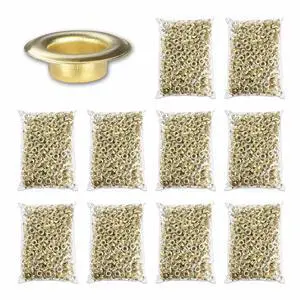 Yescom 10000 pcs Grommet Kit 3/8 inch Size #2 Brass Grommets for Fabric Leather Tarp Auto-feeding Eyelet Machine