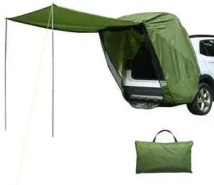 Yescom Universal Tailgate Tent with Pole for SUV/Van/MPV/CUV Camping Travel Hatchback Awning Shade Mesh Net Waterproof Green