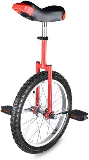Yescom 18 In Wheel Outdoor Unicycle Skid-proof Tire Fitness Bicycle Balance Training for Adults Teenagers Kids, Red
