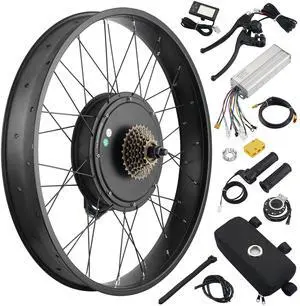 Yescom 26"x4" Fat Tire 48V Ebike Electric Rear Wheel Bicycle Conversion Kit LCD 1500W Dual Controller