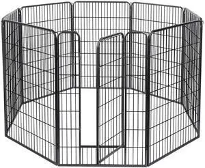 Yescom 8 Pieces 28"x47" Pet Playpen Extra Large Dog Exercise Fence Panel Crate Camping