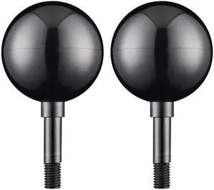 Yescom 3" Flagpole 2 Pack Black Ball Top Finial Ornament for 20 25 30 Ft Flag Pole Outdoor