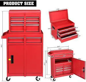 Yescom 2-in-1 Rolling Tool Cart on Wheels Trolley Organizer Storage Box Workshop Garage Warehouse Repair Shop