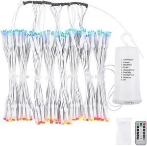 Yescom Patio Umbrella Solar String Light with Remote Control Timer Fit 8-Rib 8/9/10 Ft Outdoor Shade 128 RGB LED 8 Mode