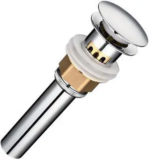 Aquaterior Bathroom Pop Up Drain with Overflow Lavatory Vessel Basin Sink Chrome