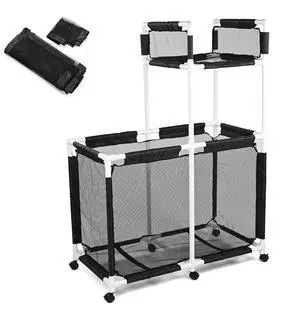 Yescom Mesh Pool Storage Bin Rolling Toys Floats Cart Extra Large PVC Framed 6 Wheels with Black Cover Replacement