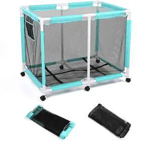 Yescom Mesh Pool Storage Bin Extra Large PVC Framed Waterproof 6 Wheels with Black Net Cover Replacement