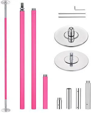 Yescom 10.1 Ft Static Spinning Dancing Pole Kit 45mm Silicone Party Club Exercise Pink
