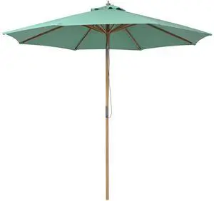 LAGarden 9Ft Patio BOHO Market Patio Umbrella 260GSM Acrylic Fabric 5-Year-Non-Fading Resort Outdoor Market Peppermint Green