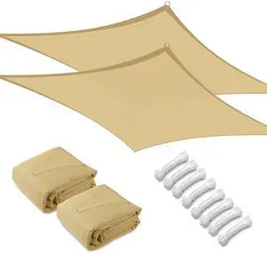 Yescom 19x13 Ft Rectangle HDPE Sun Shade Sail Canopy 97% UV Block Outdoor Garden 2 Pack