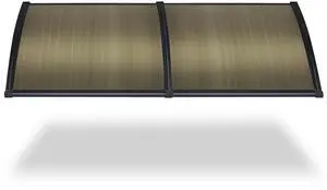 Yescom 80"x40'' Window Door Cover Awning 2 Whole Polycarbonate Hollow Sheets Porch for UV Rain Snow Brown