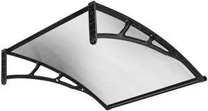 Yescom 40"x40" Door Window Awning Whole One-piece Polycarbonate UV30+ Outdoor Rain Snow Protection Patio White Board