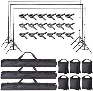 7x10Ft Photography Background Backdrop Support Stand Kit For Live Stream 3 Packs