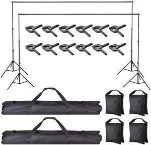 7x10Ft Photography Background Backdrop Support Stand Kit For Live Stream 2 Packs
