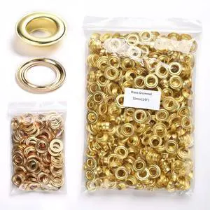 Yescom 500 sets of 3/8" Grommet Kit Size 2 Rust-proof Solid Brass Eyelets and Washers for Hand Press Machine