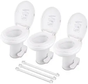 Yescom RV Toilet Gravity Flush Camper Toilet 20" High Profile Travel Trailer Toilet for RV 3 Packs