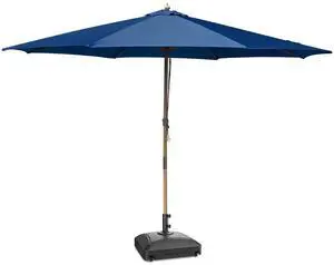 Yescom 13ft XL Heavy Duty Solid Wood Outdoor Patio Umbrella with Base Parasol Wheels Stand for Bistro Market Table Garden Deck Yard Poolside Navy