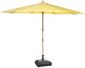 Yescom 13ft XL Heavy Duty Solid Wood Outdoor Patio Umbrella with Base Parasol Wheels Stand for Bistro Market Table Garden Deck Yard Poolside Yellow