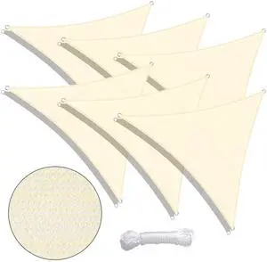 Yescom 6 Pack 7 Ft 97% UV Block Triangle Sun Shade Sail Heavy Duty Outdoor