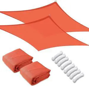 Yescom 2 Pack 16x12 Ft 97% UV Block Rectangle HDPE Sun Shade Sail Heavy Duty Canopy