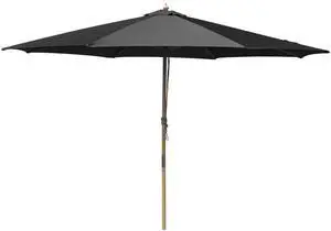 Yescom 13FT Large Outdoor Patio Umbrella UV30+ Wood 8 Rib Pole for Table Beach Yard Garden Wedding Deck Cafe Pool Black