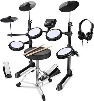 Yescom Electric Drum Set Adult Digital Silent Drum Kit 8" w/ Throne Beginner for Apartment