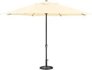 Yescom 13Ft Heavy Duty Outdoor Patio Umbrella with Base Included Crank Lift for Pool Deck Market Porch Backyard Garden Cafe Sun Shade,Beige
