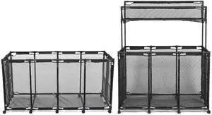 Yescom 2 Pack Mesh Pool Storage Bin Rolling Cart with Wheels Noodle Holder Large