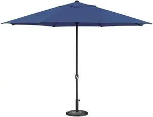 Yescom 13Ft Heavy Duty Outdoor Patio Umbrella with Base Included Crank Lift for Pool Deck Market Porch Backyard Garden Cafe Sun Shade,Navy