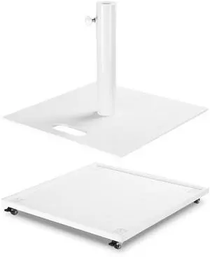 LAGarden Square Umbrella Base with Wheels Market Stand Load Capacity 220Lb for 2 3/8" Pole Patio Umbrella Stand Outdoor