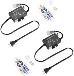 Yescom DEL-CON03 2 Pack Controller with 24-Key Remote for RGB Neon Lights Models DEL-D50R, DEL-D100R, DEL-D150R