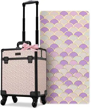 Byootique Cosmetology Case on Wheels Cosmetic Trolley Travel Art Deco Tyrian