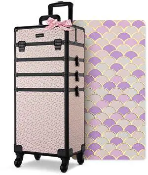 Byootique Cosmetology Case on Wheels 4in1 Professional Makeup Art Deco Tyrian