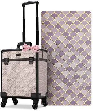 Byootique Rolling Makeup Train Case Cosmetology Organizer Box Art Deco Graphite