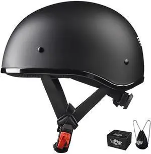 AHR German Style Half Face Motorcycle Helmet DOT Bike Chopper Cruiser Scooter